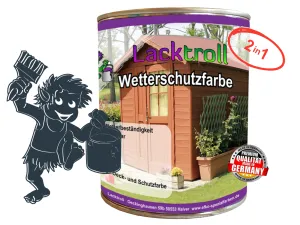 Wetterschutzfarbe 2in1 Graublau RAL 5008